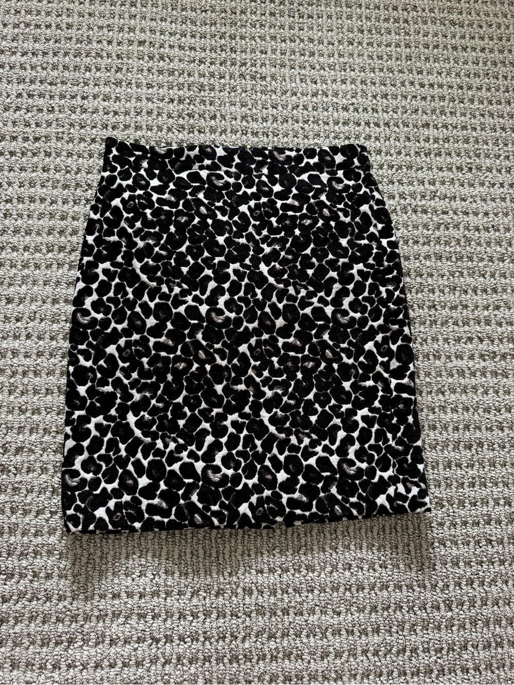 J. Crew Black and White Leopard Pencil Skirt
